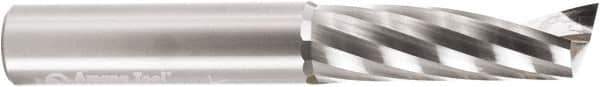 Amana Tool - 1/2" Cutting Diam x 1-5/8" Length of Cut, 1 Flute, Upcut Spiral Router Bit - Uncoated, Right Hand Cut, Solid Carbide, 3-1/2" OAL x 1/2" Shank Diam, 20° Helix Angle - Eagle Tool & Supply