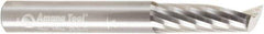 Amana Tool - 3/8" Cutting Diam x 1-1/8" Length of Cut, 1 Flute, Upcut Spiral Router Bit - Uncoated, Right Hand Cut, Solid Carbide, 3" OAL x 3/8" Shank Diam, 20° Helix Angle - Eagle Tool & Supply