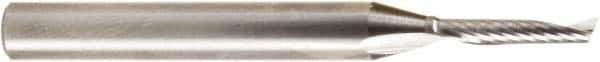 Amana Tool - 1/8" Cutting Diam x 5/8" Length of Cut, 1 Flute, Upcut Spiral Router Bit - Uncoated, Right Hand Cut, Solid Carbide, 2-1/2" OAL x 1/4" Shank Diam, 20° Helix Angle - Eagle Tool & Supply