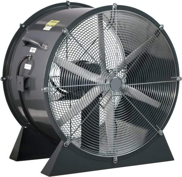 Americraft - 24" Blade, 1 hp, 7,400 CFM, Low Floor Stand Industrial Circulation Fan - Floor Stand, 115/230 Volts, 1 Speed - Eagle Tool & Supply