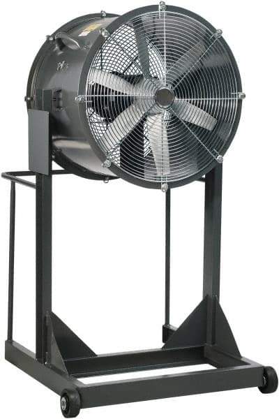 Americraft - 18" Blade, 1/4 hp, 3,050 CFM, High Floor Stand Industrial Circulation Fan - Floor Stand, 230/460 Volts, 1 Speed - Eagle Tool & Supply