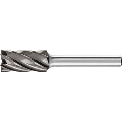 PFERD - SB-5, 1/2" Cut Diam, 1/4" Shank Diam, Carbide End Cut Aluma Cut Cylinder with End Cut Burr - Exact Industrial Supply