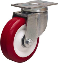 Hamilton - 4" Diam x 1-3/8" Wide x 5" OAH Top Plate Mount Swivel Caster - Polyurethane Mold on Polypropylene, 325 Lb Capacity, Sealed Precision Ball Bearing, 2-1/2 x 3-3/4" Plate - Eagle Tool & Supply