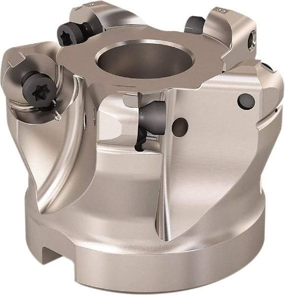 Seco - 2" Cut Diam, 0.236" Max Depth, 3/4" Arbor Hole, 5 Inserts, RP..12.. Insert Style, Indexable Copy Face Mill - R220.29 Cutter Style, 12,500 Max RPM, 1-1/2 High, Through Coolant, Series R220.29 - Eagle Tool & Supply