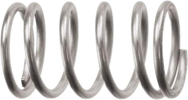 Associated Spring Raymond - 42.85mm OD, 3.76mm Wire, 127mm Free Length, Compression Spring - 19.08 Lb Spring Rating, 209.5 N Max Work Load, Stainless Steel - Eagle Tool & Supply