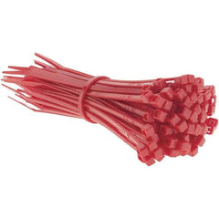 Value Collection - 4" Long Red Nylon Standard Cable Tie - 18 Lb Tensile Strength, 21mm Max Bundle Diam - Eagle Tool & Supply