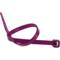 Value Collection - 8" Long Purple Nylon Standard Cable Tie - 50 Lb Tensile Strength, 54mm Max Bundle Diam - Eagle Tool & Supply