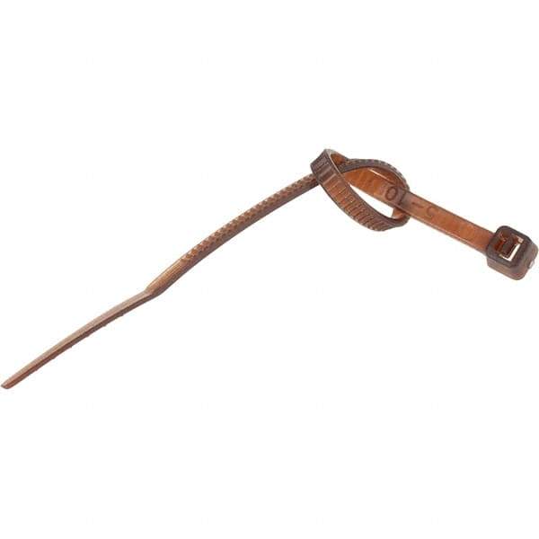 Value Collection - 4" Long Brown Nylon Standard Cable Tie - 18 Lb Tensile Strength, 21mm Max Bundle Diam - Eagle Tool & Supply