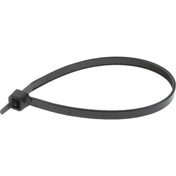 Value Collection - 8" Long Black Nylon Standard Cable Tie - 50 Lb Tensile Strength, 54mm Max Bundle Diam - Eagle Tool & Supply