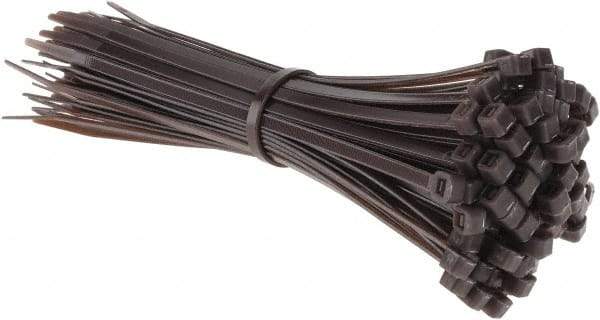 Value Collection - 8" Long Brown Nylon Standard Cable Tie - 50 Lb Tensile Strength, 54mm Max Bundle Diam - Eagle Tool & Supply