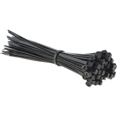 Value Collection - 8" Long Black Nylon Standard Cable Tie - 50 Lb Tensile Strength, 54mm Max Bundle Diam - Eagle Tool & Supply