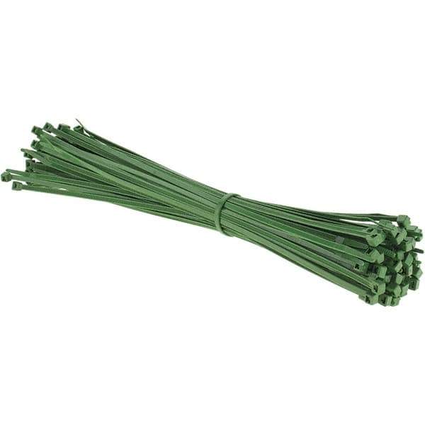 Value Collection - 15.2" Long Green Nylon Standard Cable Tie - 50 Lb Tensile Strength, 114mm Max Bundle Diam - Eagle Tool & Supply