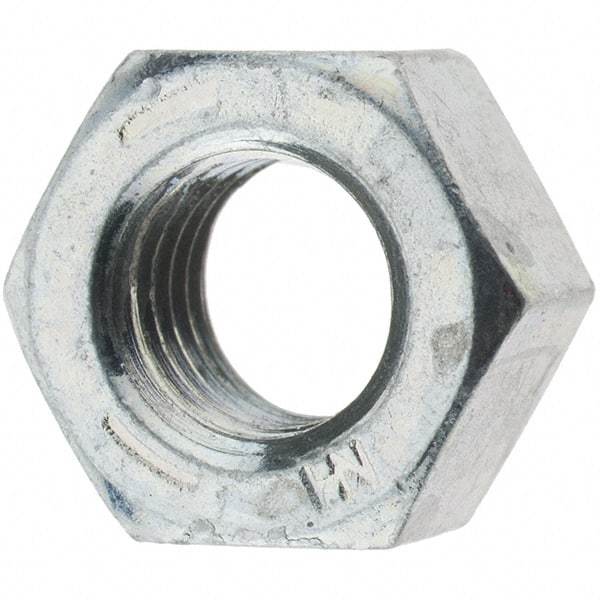 Value Collection - 5/16-24 UN Steel Right Hand Hex Nut - 1/2" Across Flats, 17/64" High, Zinc Clear Finish - Eagle Tool & Supply