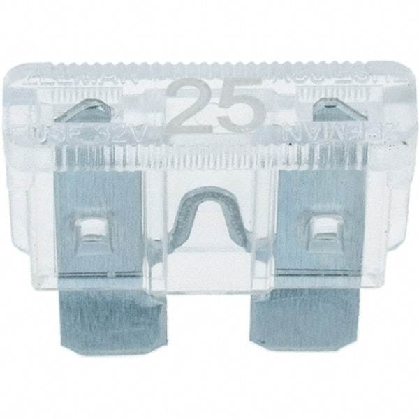 Value Collection - 25 Amp, Automotive Fuse - Clear - Eagle Tool & Supply