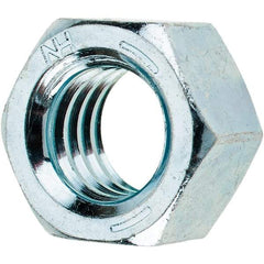 Value Collection - 3/8-16 UNC Steel Right Hand Hex Nut - 9/16" Across Flats, 21/64" High, Zinc Clear Finish - Eagle Tool & Supply