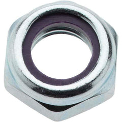 Value Collection - 1/2-13 UNC Grade 2 Hex Jam Lock Nut with Nylon Insert - 3/4" Width Across Flats, 21/64" High, Zinc-Plated Finish - Eagle Tool & Supply