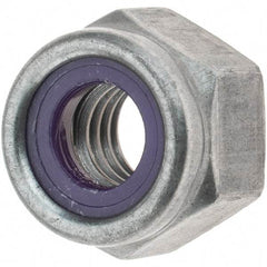 Value Collection - 5/16-18 UNC Grade 2 Heavy Hex Lock Nut with Nylon Insert - 9/16" Width Across Flats, 7/16" High, Uncoated - Eagle Tool & Supply