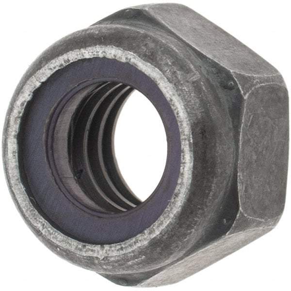 Value Collection - 5/16-18 UNC Grade 8 Hex Lock Nut with Nylon Insert - 1/2" Width Across Flats, 11/32" High, Uncoated - Eagle Tool & Supply