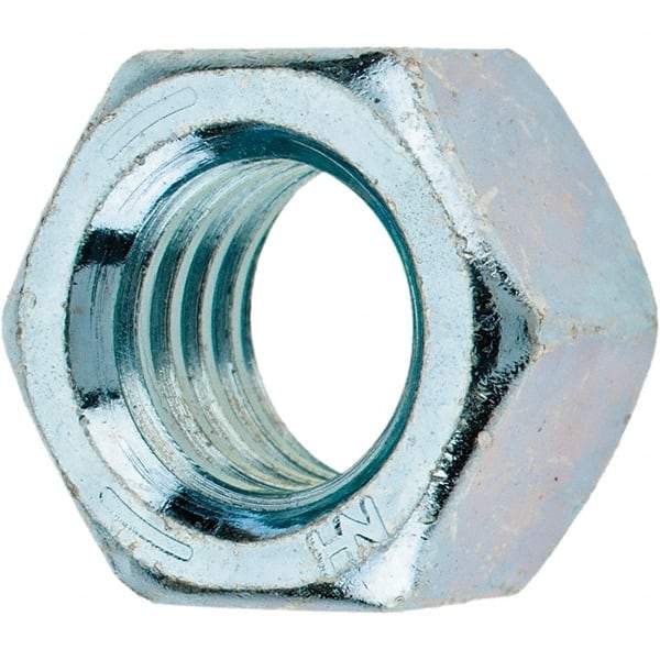 Value Collection - 1/2-13 UNC Steel Right Hand Hex Nut - 3/4" Across Flats, 7/16" High, Zinc Clear Finish - Eagle Tool & Supply