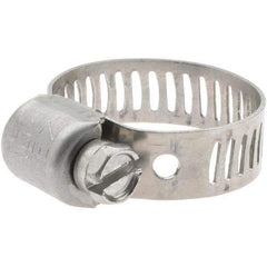 Made in USA - SAE Size 6, 7/16 to 25/32" Diam, Stainless Steel Miniature Worm Drive Clamp - 5/16" Wide - Eagle Tool & Supply