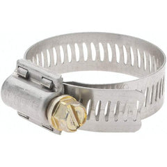 Made in USA - SAE Size 20, 13/16 to 1-3/4" Diam, Stainless Steel Worm Drive Clamp - Eagle Tool & Supply