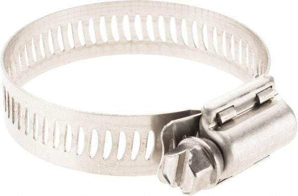 Made in USA - SAE Size 24, 1-1/16 to 2" Diam, Stainless Steel Worm Drive Clamp - Eagle Tool & Supply