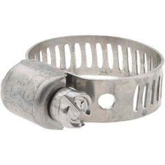 Made in USA - SAE Size 6, 7/16 to 25/32" Diam, Stainless Steel Miniature Worm Drive Clamp - 5/16" Wide - Eagle Tool & Supply