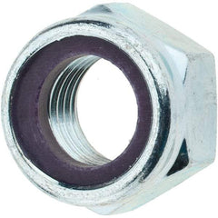 Value Collection - M20x2.50 Metric Coarse Grade 8 Hex Lock Nut with Nylon Insert - 20mm High, Zinc-Plated Finish - Eagle Tool & Supply