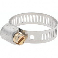 Made in USA - SAE Size 10, 9/16 to 1-1/16" Diam, Stainless Steel Miniature Worm Drive Clamp - 5/16" Wide - Eagle Tool & Supply