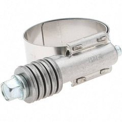 Made in USA - 1 to 1-3/4" Diam, Stainless Steel Auto-Adjustable Worm Drive Clamp - 5/6" Wide - Eagle Tool & Supply