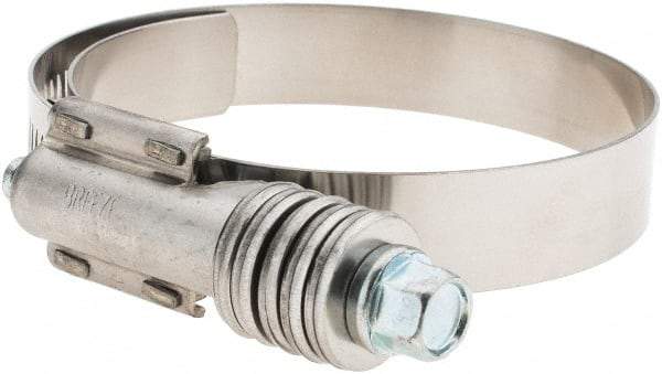 Made in USA - 2-1/4 to 3-1/8" Diam, Stainless Steel Auto-Adjustable Worm Drive Clamp - 5/6" Wide - Eagle Tool & Supply