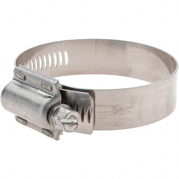 Made in USA - 1-3/4 to 2-5/8" Diam, Stainless Steel High Torque Worm Drive Clamp - Eagle Tool & Supply