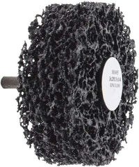 Standard Abrasives - 3" Coarse Grade Silicon Carbide Deburring Disc - 1/4" Shank Diam, Shank Connection, 10,000 Max RPM - Eagle Tool & Supply
