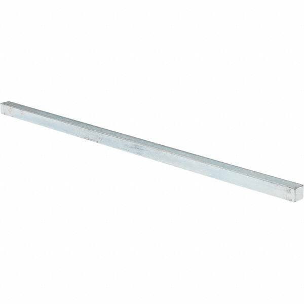 Value Collection - 12" Long x 3/8" High x 3/8" Wide, Zinc-Plated Oversized Key Stock - Cold Drawn Steel - Eagle Tool & Supply