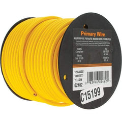 EastPenn - 12 AWG, 100' OAL, Hook Up Wire - Yellow Vinyl Jacket - Eagle Tool & Supply