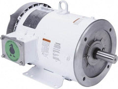 Leeson - 5 Max hp, 1,800 Max RPM, Premium Efficient Electric AC DC Motor - 230/460 V Input, Three Phase, 184TC Frame, C-Face with Base Mount, TEFC Enclosure - Eagle Tool & Supply