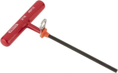 Proto - 3/16" Hex, Tethered T-Handle Cushion Grip, Hex Key - 6" OAL, Alloy Steel, Inch System of Measurement - Eagle Tool & Supply