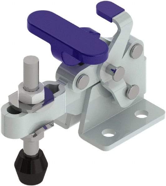 Gibraltar - 350 Lb Holding Capacity, Horizontal Handle, Manual Hold Down Toggle Clamp - 175° Handle Movement, 92° Bar Opening, U-Bar, Flanged Base, Zinc Plated, Steel - Eagle Tool & Supply