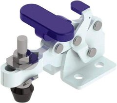 Gibraltar - 150 Lb Holding Capacity, Horizontal Handle, Manual Hold Down Toggle Clamp - 175° Handle Movement, 92° Bar Opening, U-Bar, Flanged Base, Zinc Plated, Steel - Eagle Tool & Supply