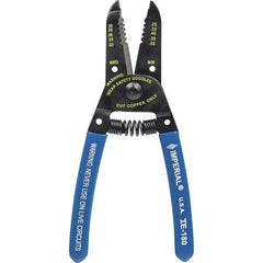 Imperial - 30 to 22 AWG Capacity Wire Stripper/Cutter - 6" OAL, Hardened Steel with Cushion Grip Handle - Eagle Tool & Supply