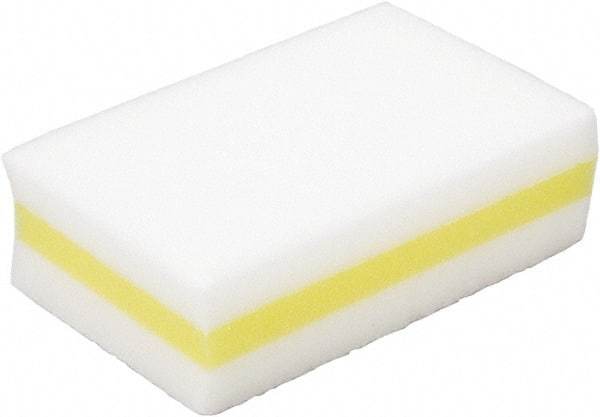 Ability One - 4-1/4" Long x 2.63" Wide x 1.38" Thick Cleansing Pad - Non-Abrasive, Yellow/White - Eagle Tool & Supply