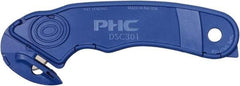 PHC - Fixed Safety Cutter - Blue Plastic Handle, 1 Blade Included - Eagle Tool & Supply