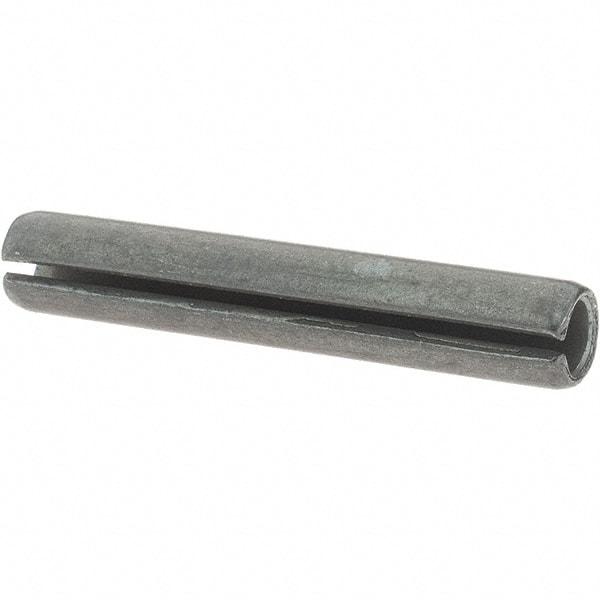 Made in USA - 1/4" Diam x 1-1/2" Long Slotted Spring Pin - Grade 1070-1090 Alloy Steel, Black Oxide Finish - Eagle Tool & Supply