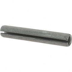 Made in USA - 1/4" Diam x 1-1/2" Long Slotted Spring Pin - Grade 1070-1090 Alloy Steel, Black Oxide Finish - Eagle Tool & Supply