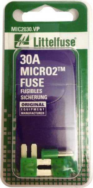 Littelfuse - 30 Amp, 32 VDC, Automotive Fuse - 9.1" Long, Green, Littlefuse 327030 - Eagle Tool & Supply