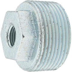 Made in USA - Size 1-1/4 x 1/4", Class 150, Malleable Iron Galvanized Pipe Hex Bushing - 150 psi, Threaded End Connection - Eagle Tool & Supply