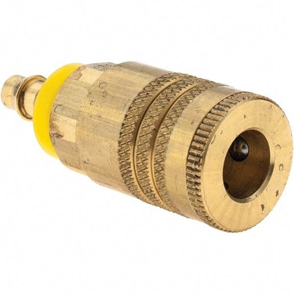 Parker - Push-Lok Hose Barb ARO Pneumatic Hose Coupler - Brass, 1/4" Body Diam, 1/4" Hose ID - Eagle Tool & Supply