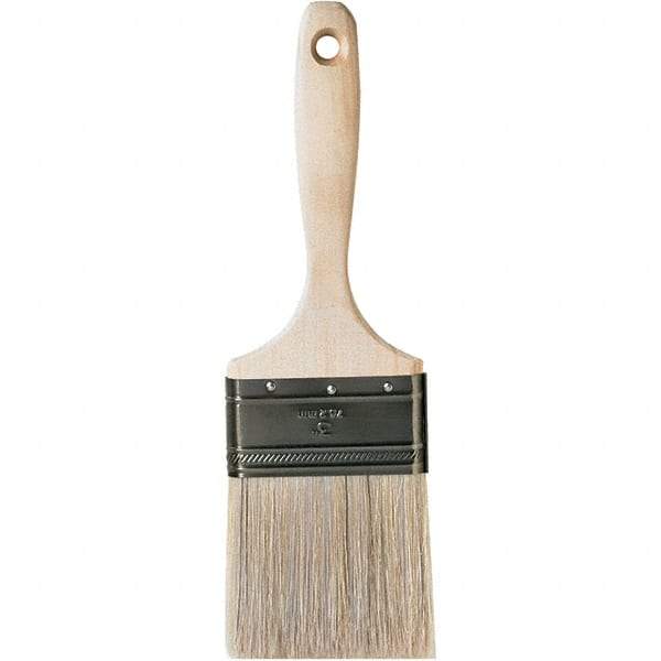 Krylon - 11/16" Flat White China Bristle Wall Brush - 3" Bristle Length, 3" Wood Beavertail Handle - Eagle Tool & Supply