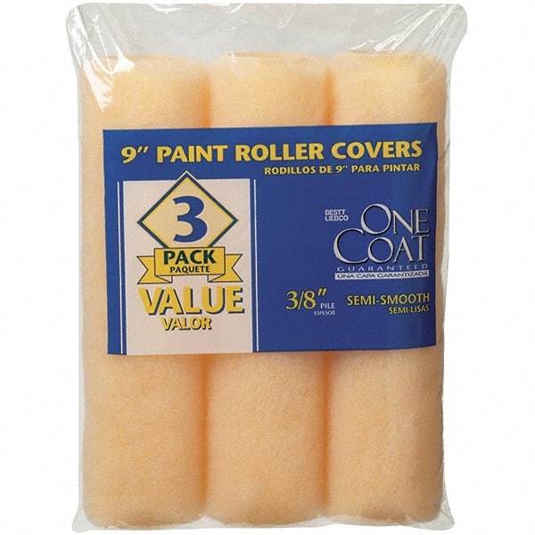 Krylon - 3/8" Nap, 9" Wide Paint Roller Cover - Semi-Smooth Texture, Polyester & Knitted - Eagle Tool & Supply