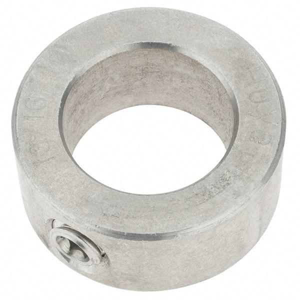 Import - 13/16" Bore, Stainless Steel, Set Screw Shaft Collar - 1-5/16" Outside Diam, 9/16" Wide - Eagle Tool & Supply